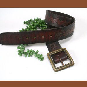 Kings Tannery VTG Hand Tooled Leather Belt